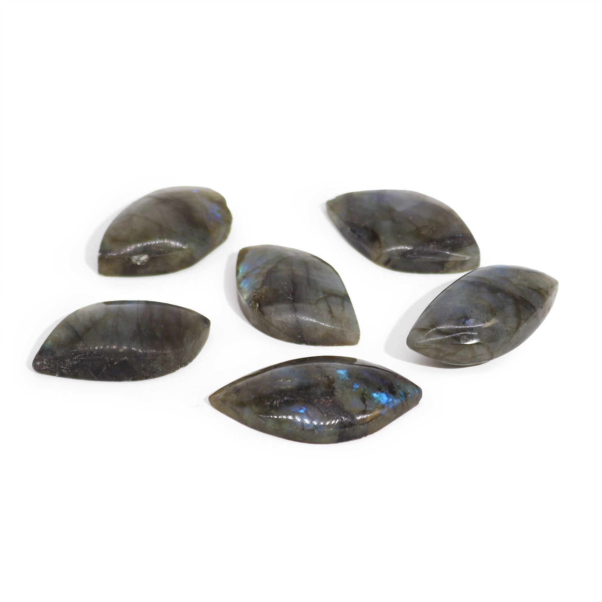 Moonlit Madagascar Labradorite Leaf Stone (approx 15-20gms 45-55mm) in Crystals & Chips style, elegant oracle cosy vision with coven-core energy