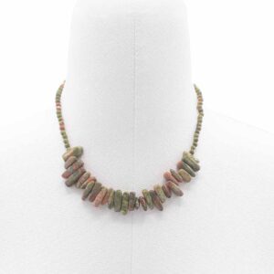 Enchanted Longstone Gem Necklace – Unakite in Jewellery style, deep hearth blessed symbol with dark feminine energy