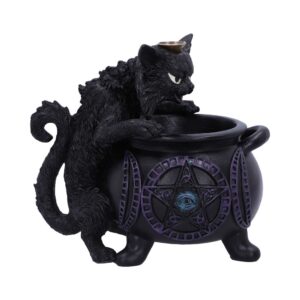 Arcane Spite’s Cauldron Backflow Incense Burner 16.3cm in holders & Burners style, golden crow divination aesthetic for modern witches
