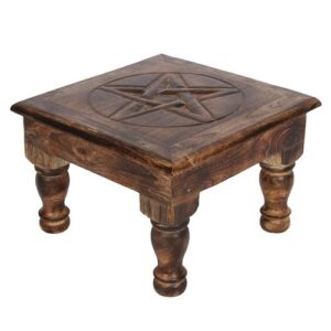 Pentagram Mango Wood Altar Table – Medium