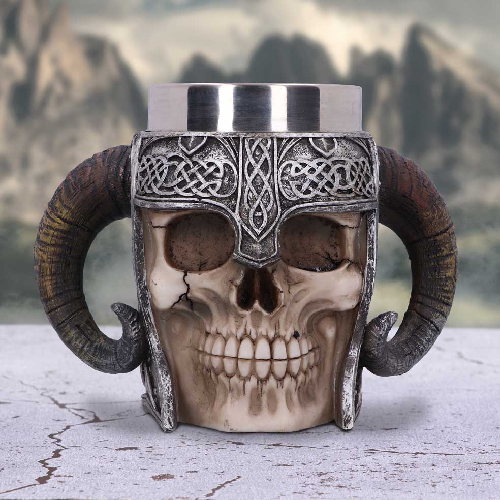 Viking Skull Tankard 19cm | Enchanted Kitchen | Niffty Witchy Supplies UK