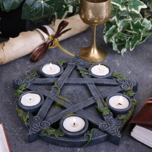 Wiccan Pentagram Tea light Holder 25.5cm | Candle Holder | Niffty Witchy Supplies UK