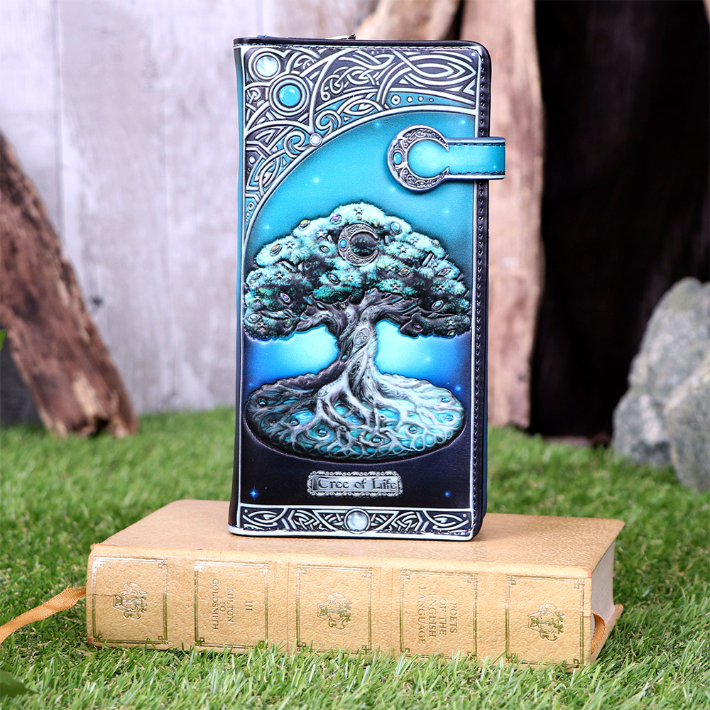 Tree of Life Embossed Purse 18.5cm | Bags | Niffty Witchy Supplies UK