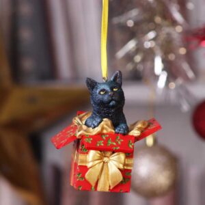 Present Cat Hanging Ornament (LP) 9cm | Decor | Niffty Witchy Supplies UK