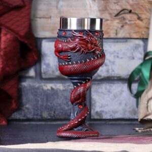 Dragon Coil Goblet Red 20cm | Enchanted Kitchen | Niffty Witchy Supplies UK