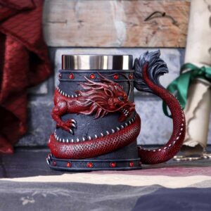Dragon Coil Tankard Red 16cm | Enchanted Kitchen | Niffty Witchy Supplies UK
