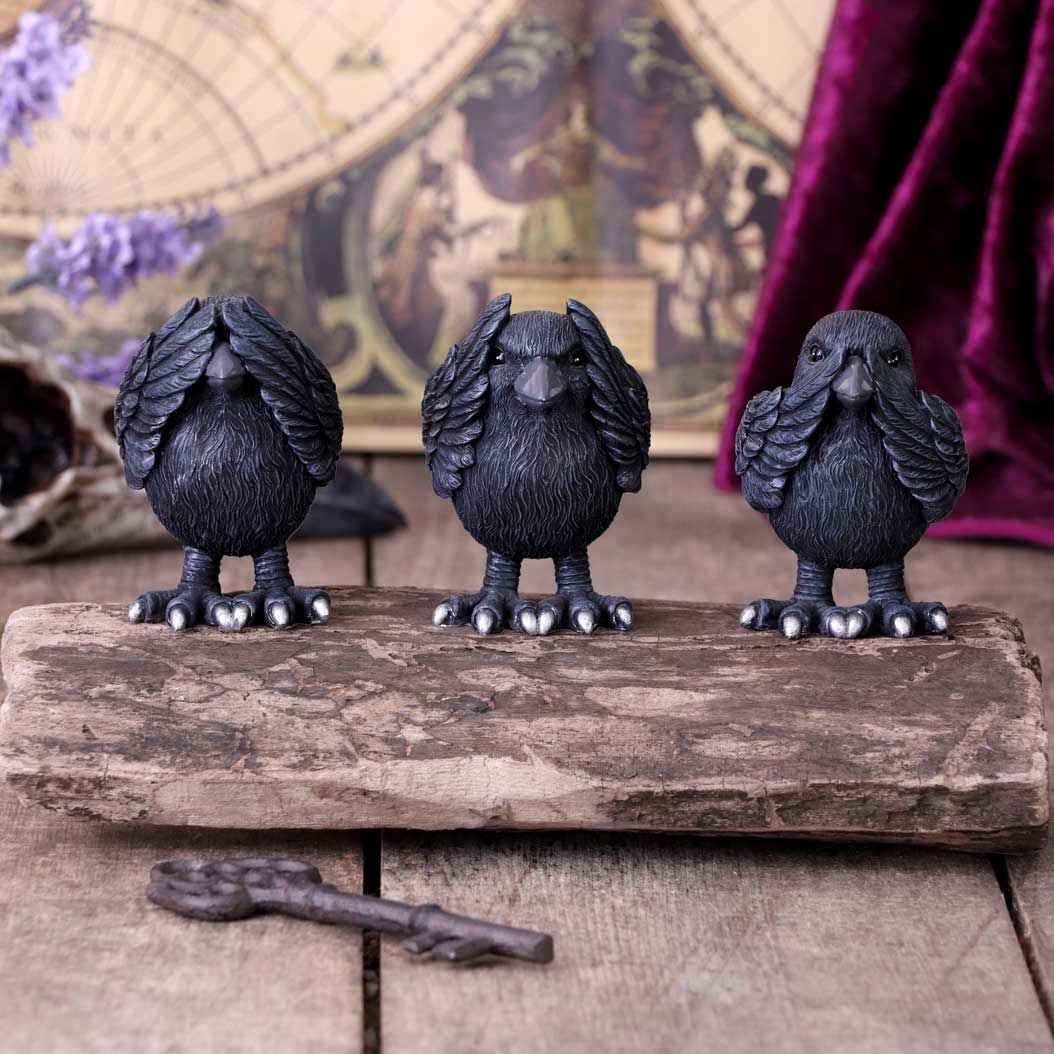 Three Wise Ravens 8.7cm | Decor | Niffty Witchy Supplies UK