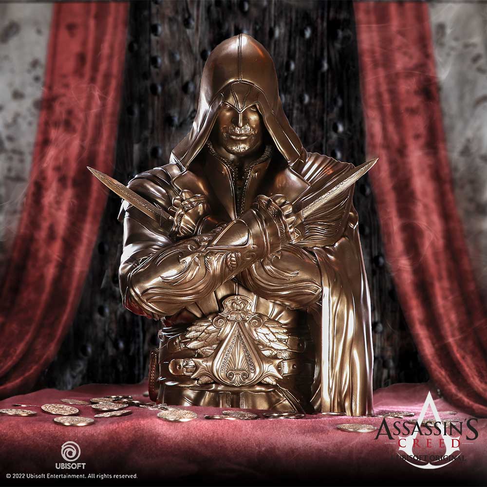 Assassin's Creed® Ezio Bust Box Bronze 30cm | Decor | Niffty Witchy Supplies UK