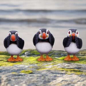 Three Wise Puffins 9cm | Decor | Niffty Witchy Supplies UK