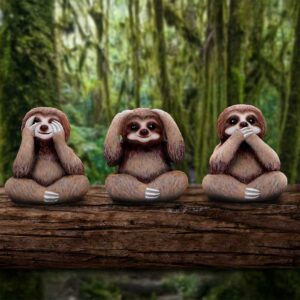 Three Wise Sloths 8cm | Decor | Niffty Witchy Supplies UK
