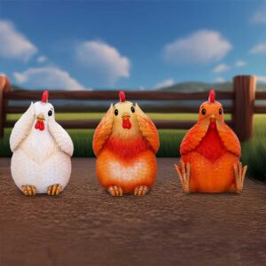 Three Wise Hens 8.5cm | Decor | Niffty Witchy Supplies UK