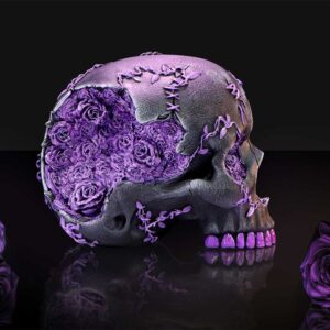 Rose Geode Skull 19cm | Decor | Niffty Witchy Supplies UK