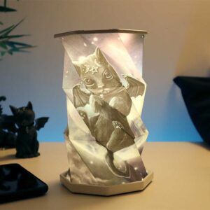 Cult Cuties Malpuss Foldable Lamp 21cm | Decor | Niffty Witchy Supplies UK