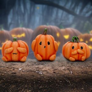 Three Wise Pumpkins 8cm | Decor | Niffty Witchy Supplies UK