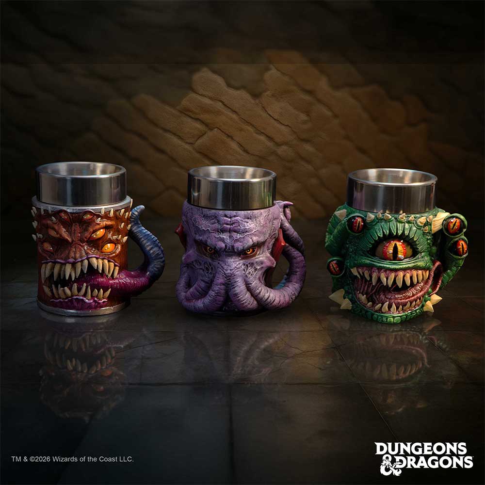 Dungeons & Dragons Mini Monster Tiny Tankards (Set of 3) 8.8cm | Enchanted Kitchen | Niffty Witchy Supplies UK