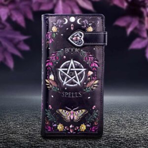 Book of Spells Embossed Purse 18.5cm | Bags & Wallets | Niffty Witchy Supplies UK