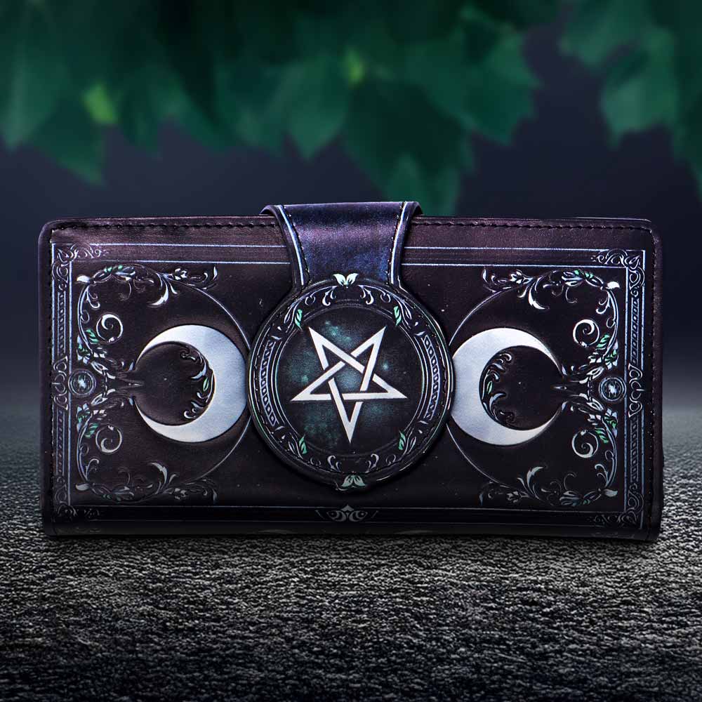 Triple Moon Embossed Purse 18.5cm | Bags & Wallets | Niffty Witchy Supplies UK