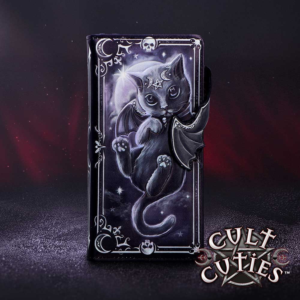 Moon of Malpuss Embossed Purse 18.5cm | Bags & Wallets | Niffty Witchy Supplies UK