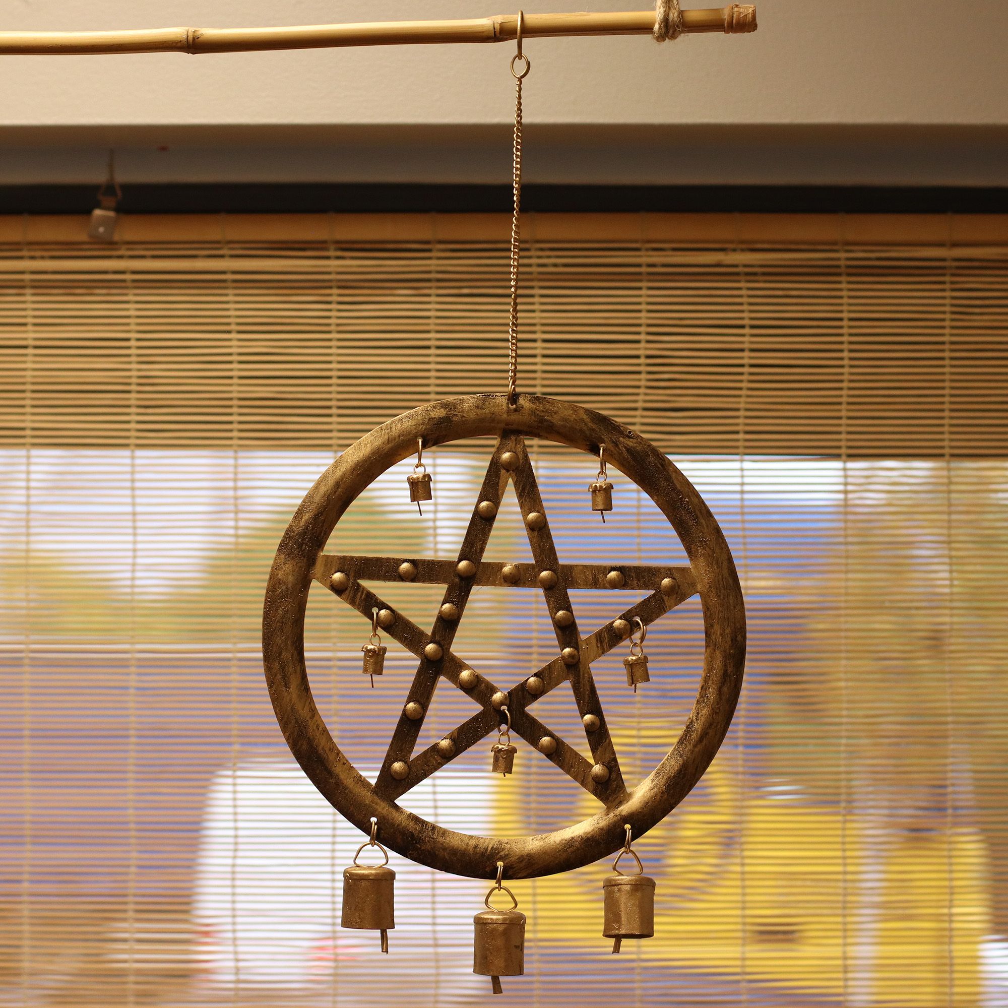 Indian Chimes - Pentagon with Cow Bells - 25x49cm - Image 3