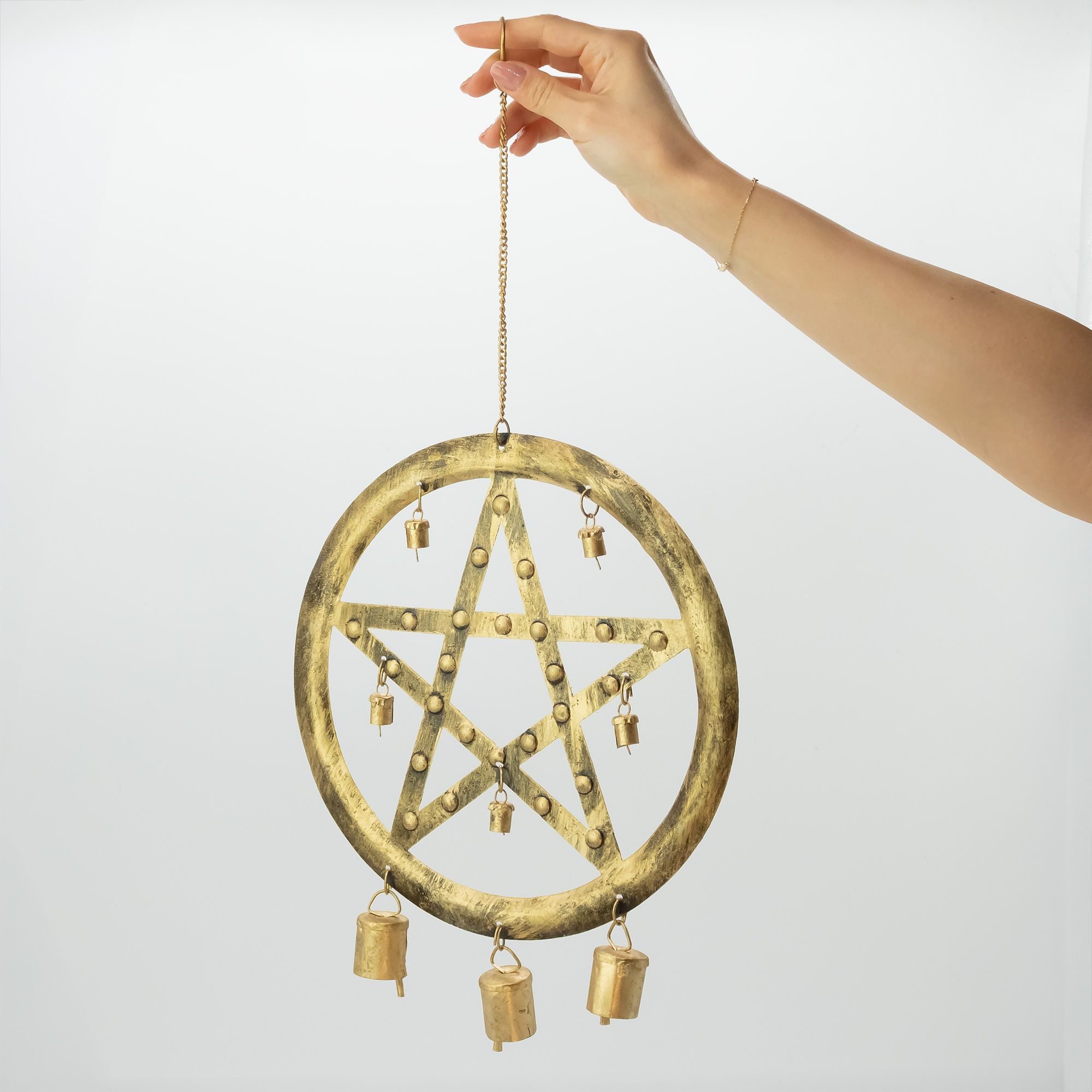 Indian Chimes - Pentagon with Cow Bells - 25x49cm - Image 2