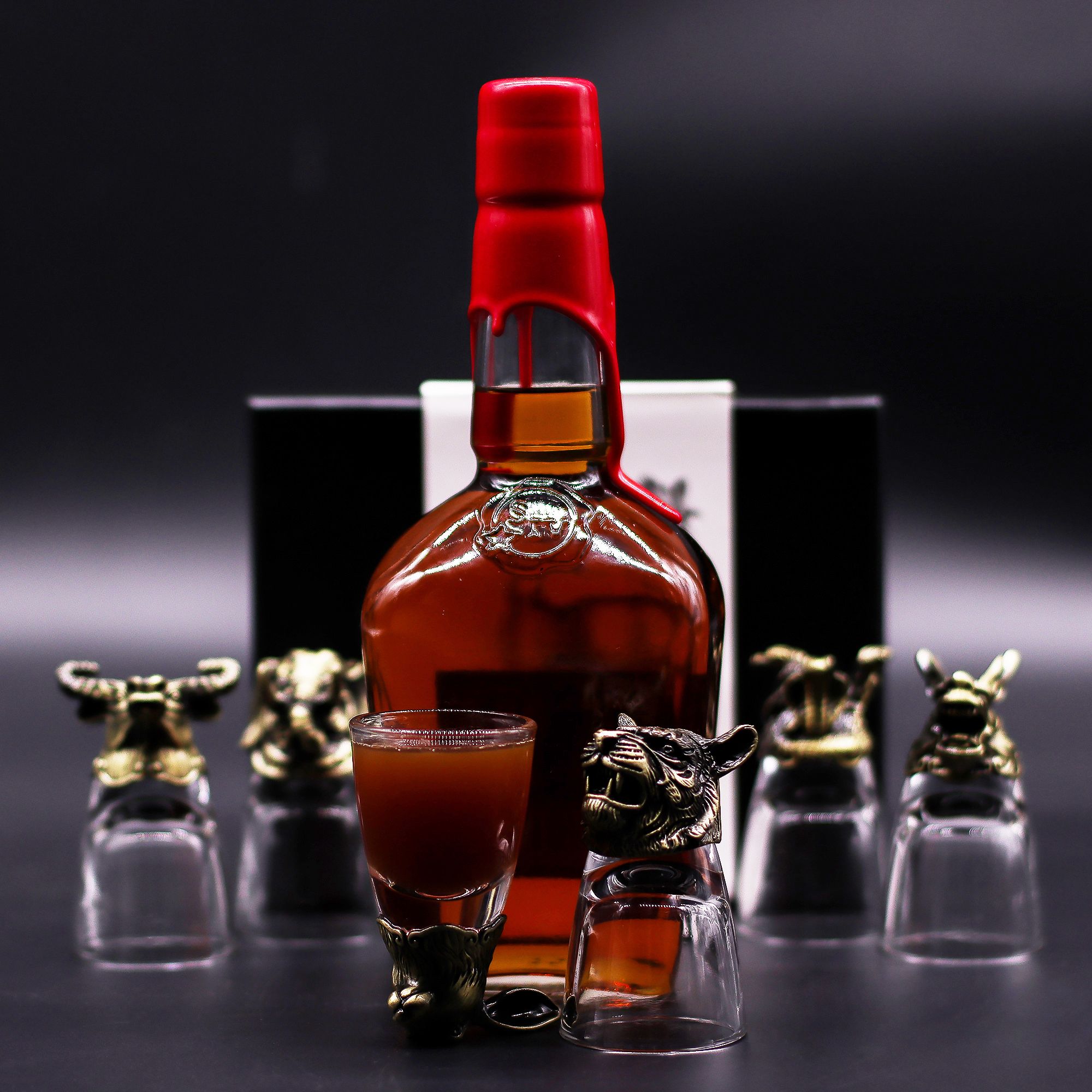 Gift Set of 6 Shot Glasses (50ml) - Mystical Creatures - Antique Bronze - Image 10