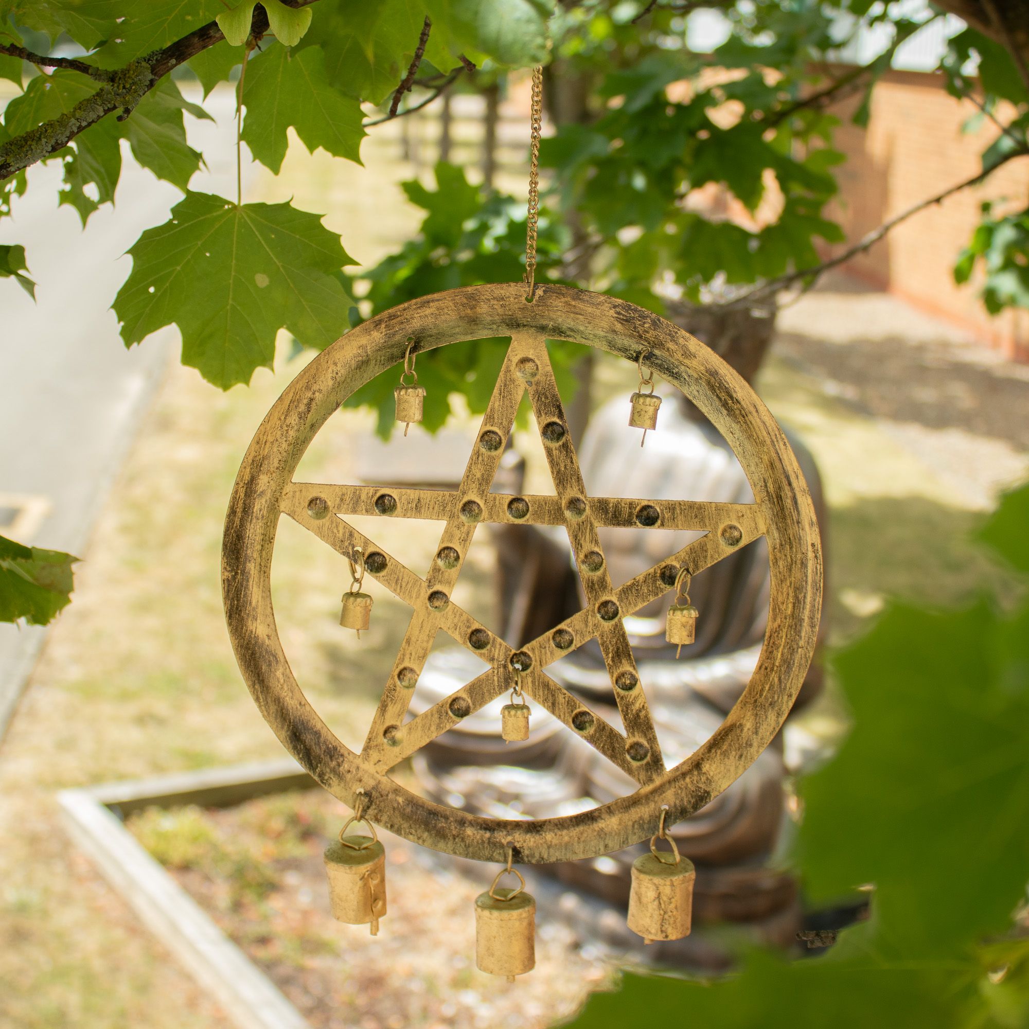 Indian Chimes - Pentagon with Cow Bells - 25x49cm - Image 7