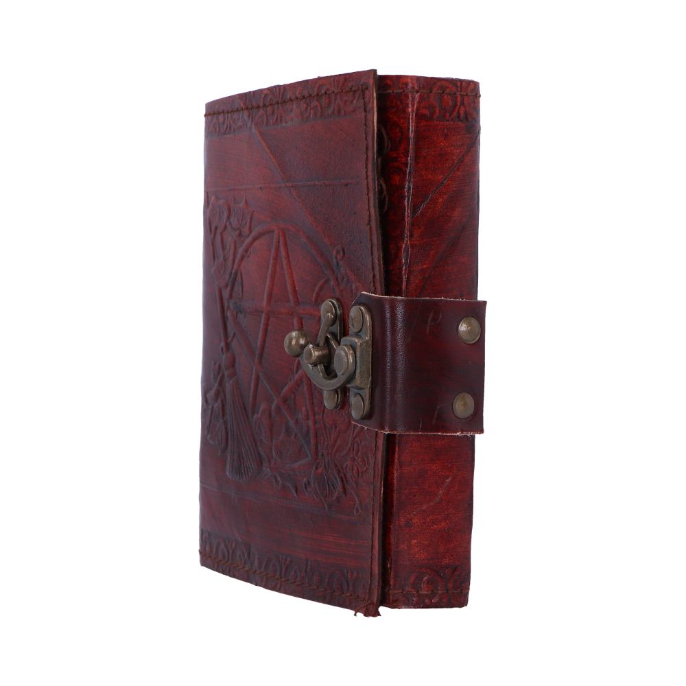 Pentagram Leather Emboss Journal+Lock(SIW) | Grimoires | Niffty Witchy Supplies UK