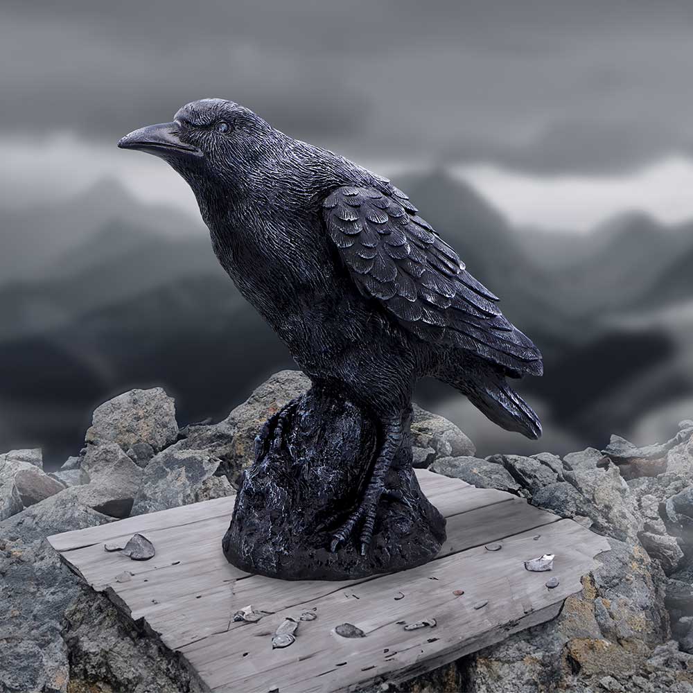 Raven Messenger 25cm | Decor | Niffty Witchy Supplies UK