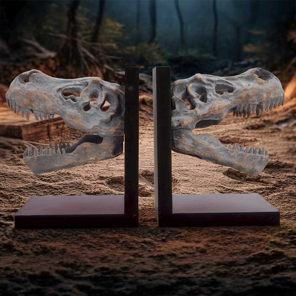 Tyrannosaurus Rex Skull Bookends | Decor | Niffty Witchy Supplies UK
