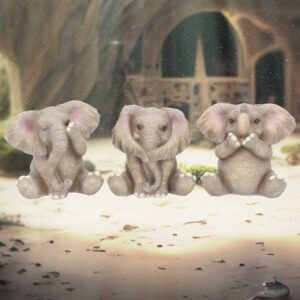 Three Baby Elephants 8cm | Decor | Niffty Witchy Supplies UK