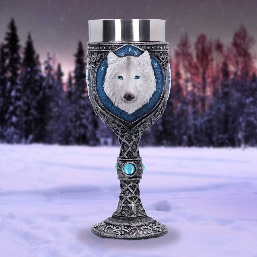 Ghost Wolf Goblet 19.5cm | Niffty Witchy Supplies UK