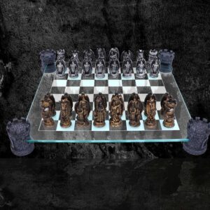 Kingdom Of The Dragon Chess Set 43cm | Decor | Niffty Witchy Supplies UK
