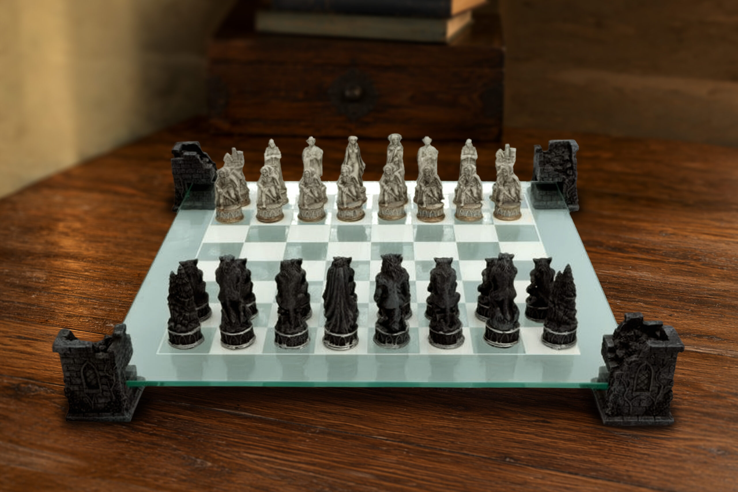 Vampire & Werewolf Chess Set 43cm | Decor | Niffty Witchy Supplies UK