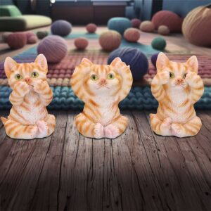 Three Wise Ginger Cats 8.5cm | Decor | Niffty Witchy Supplies UK