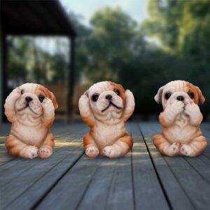 Three Wise Bulldogs 7.5cm | Decor | Niffty Witchy Supplies UK