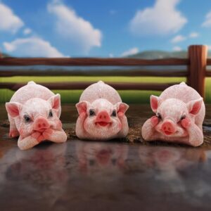 Three Wise Playful Pigs 8.4cm | Decor | Niffty Witchy Supplies UK