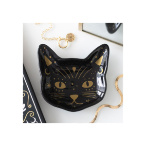 Magick Black Cat Face Trinket Dish