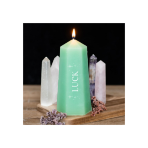 Luck Crystal Candle with Rough Green Aventurine