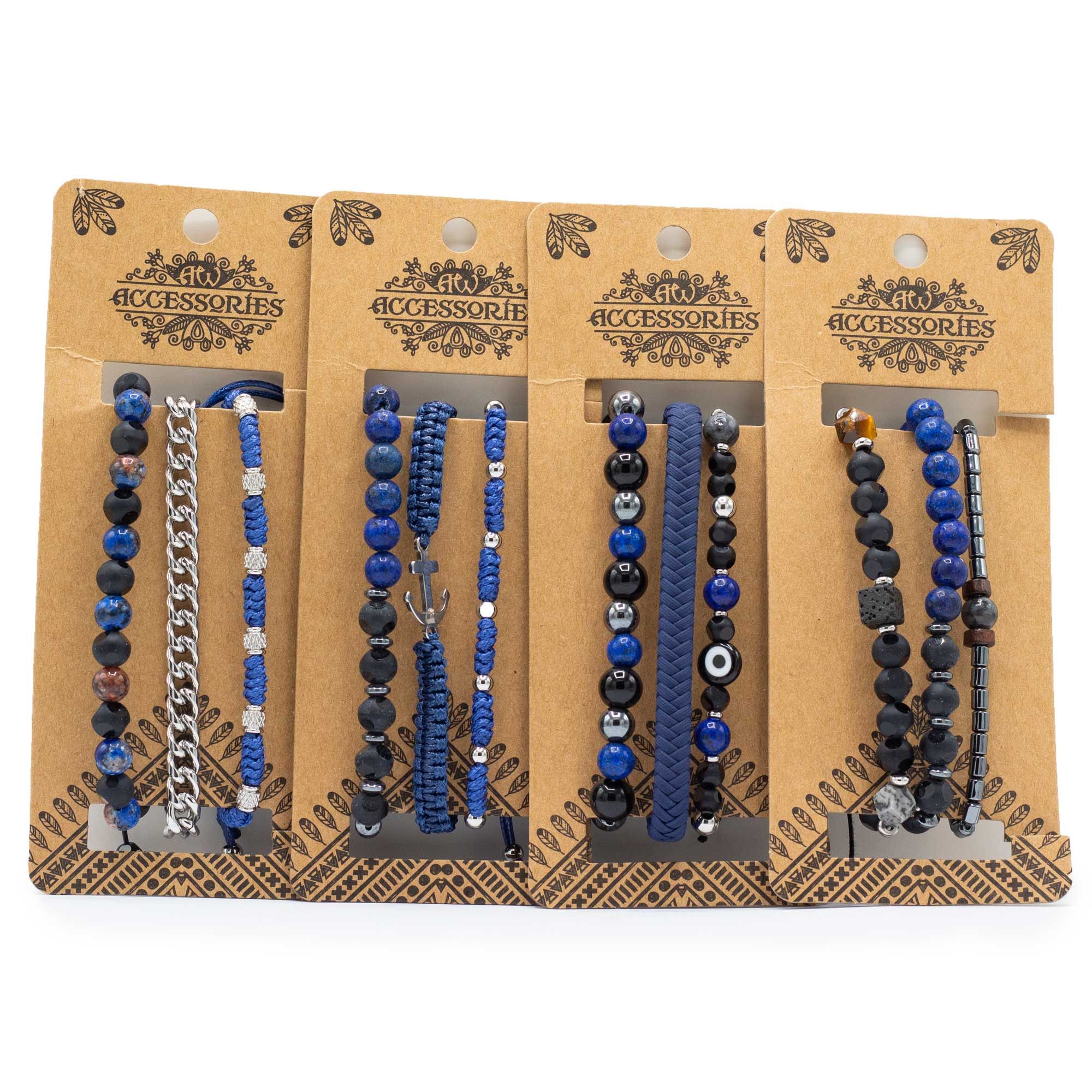 Mens Premium Bracelet Sets - Med Set Blues (asst) - Image 5
