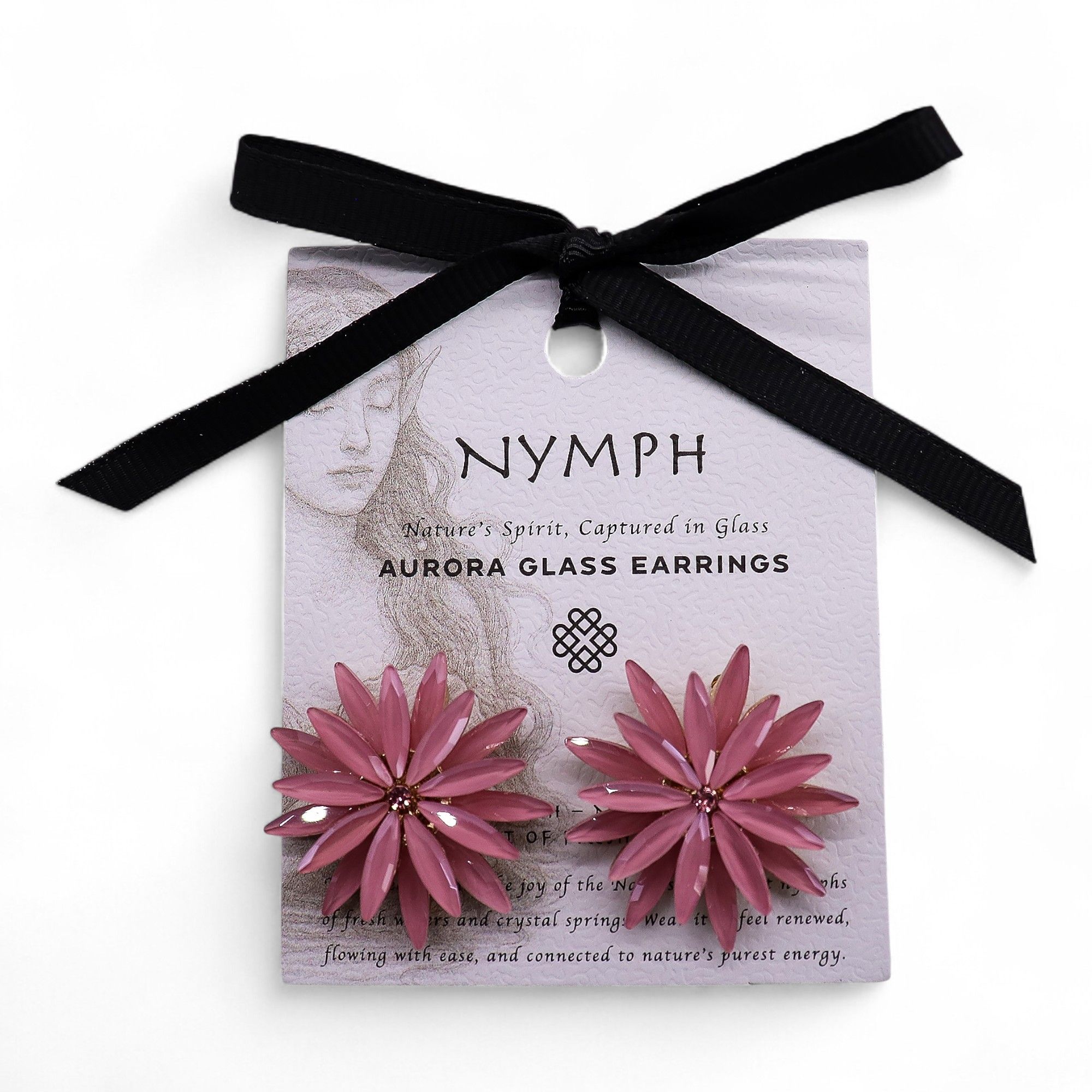 Soft Pink - Vintage Glass - Flowers - Earrings - Image 3