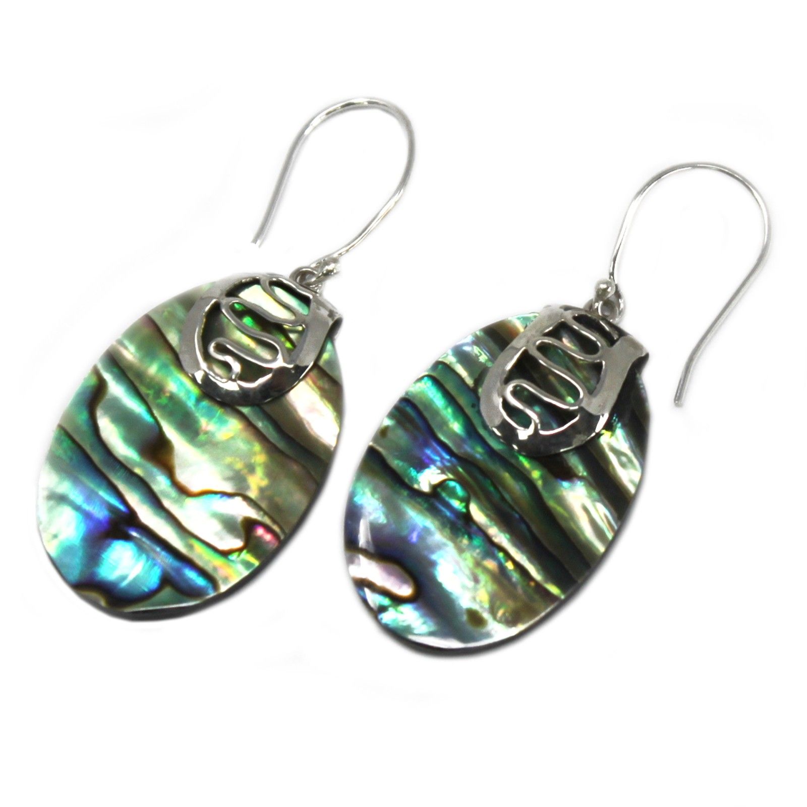 Shell & Silver Earrings - Abalone - Image 2