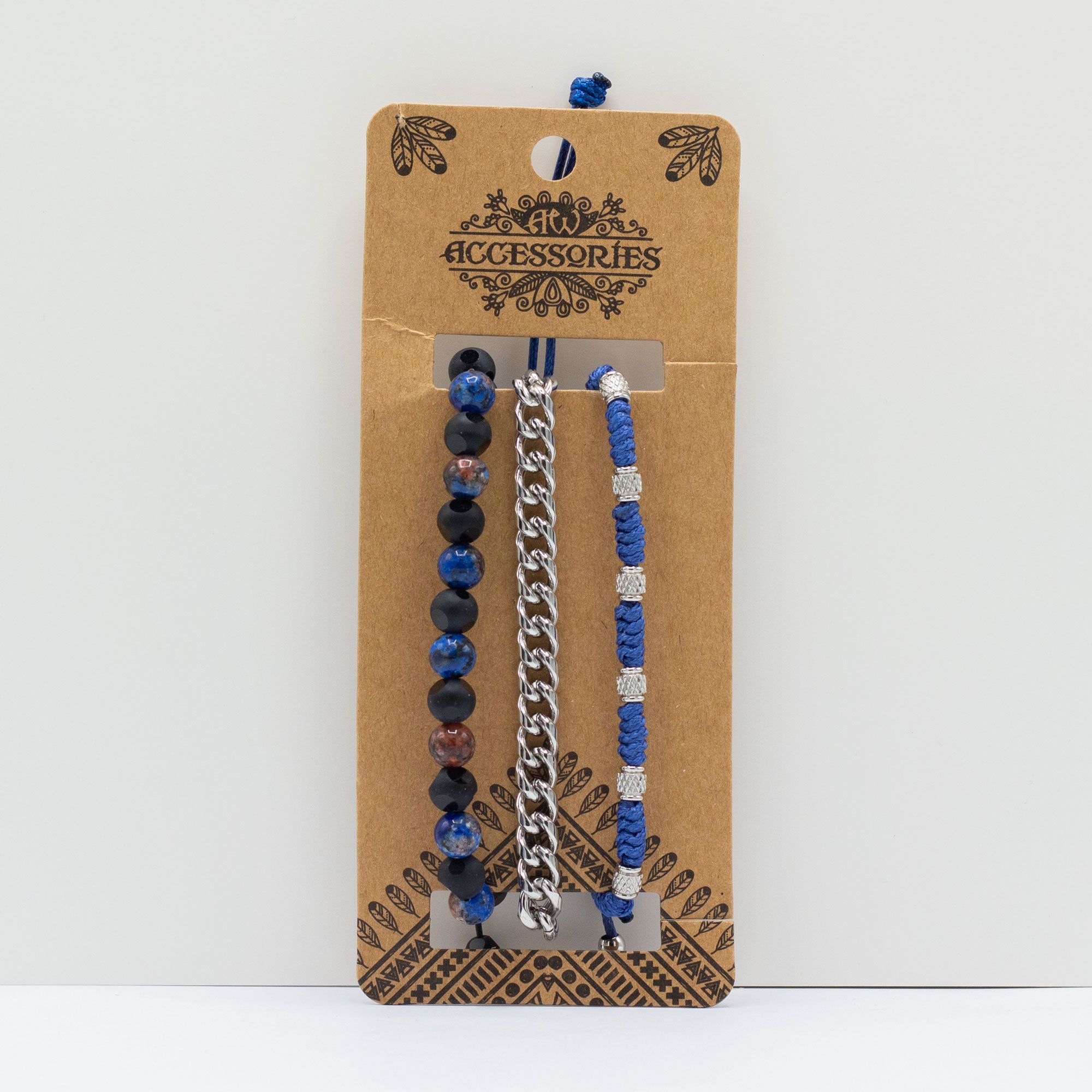 Mens Premium Bracelet Sets - Med Set Blues (asst) - Image 4