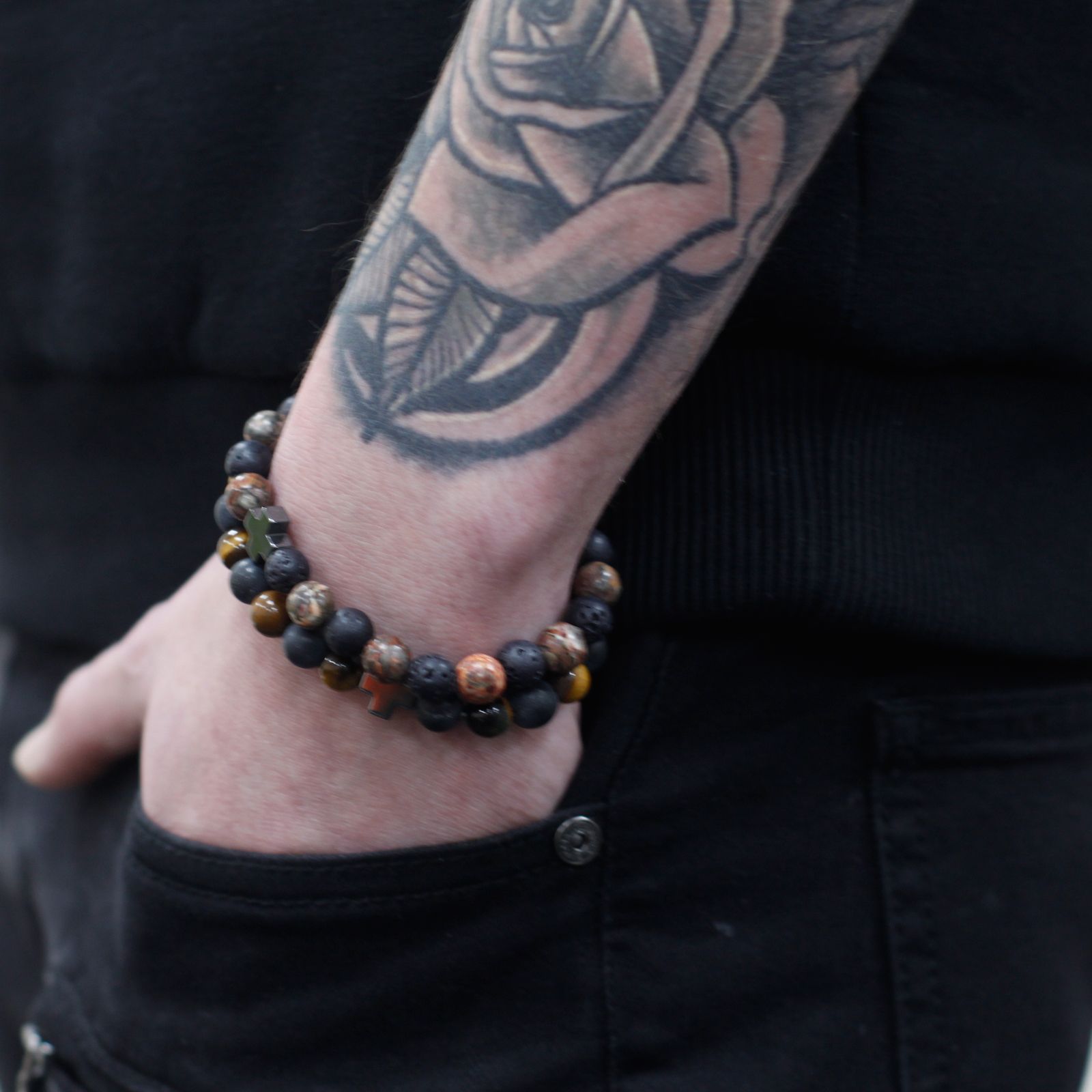 Set of 2 Gemstones Friendship Bracelets - Protection - Dalmatian Jasper & Yellow Agate - Image 8