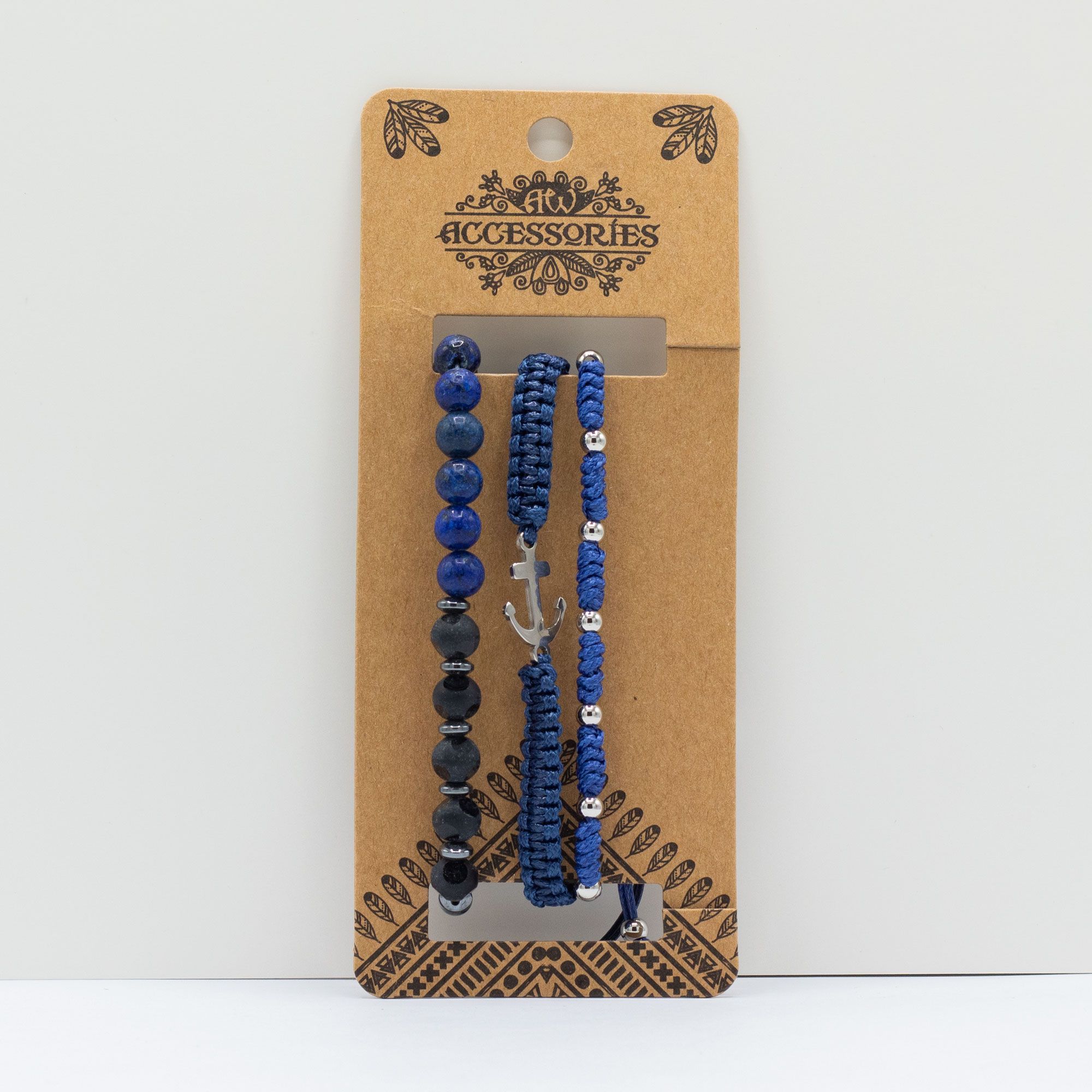 Mens Premium Bracelet Sets - Med Set Blues (asst) - Image 3