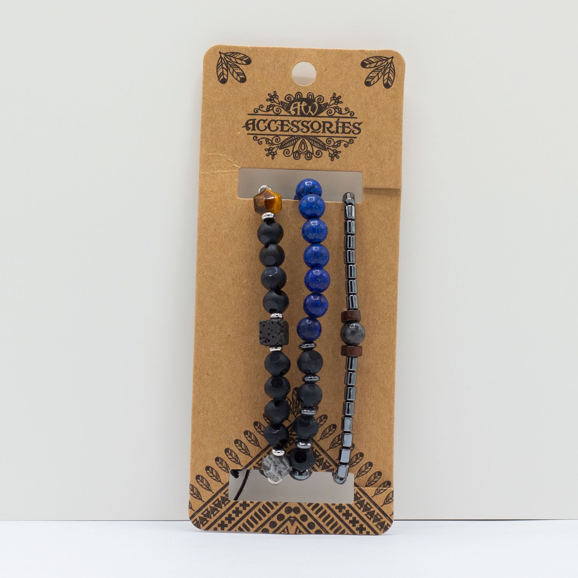 Mens Premium Bracelet Sets - Med Set Blues (asst) - Image 2