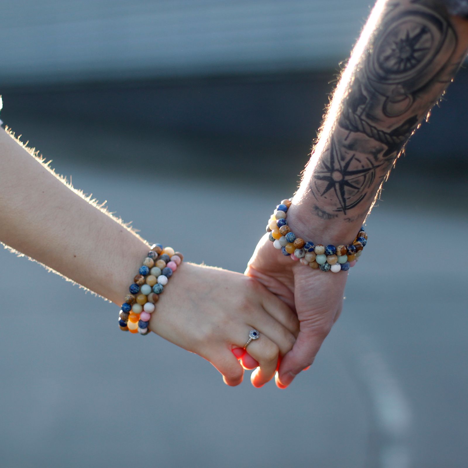 Set of 2 Gemstones Friendship Bracelets - Loyalty - Amazonite & Yellow Jasper - Image 3