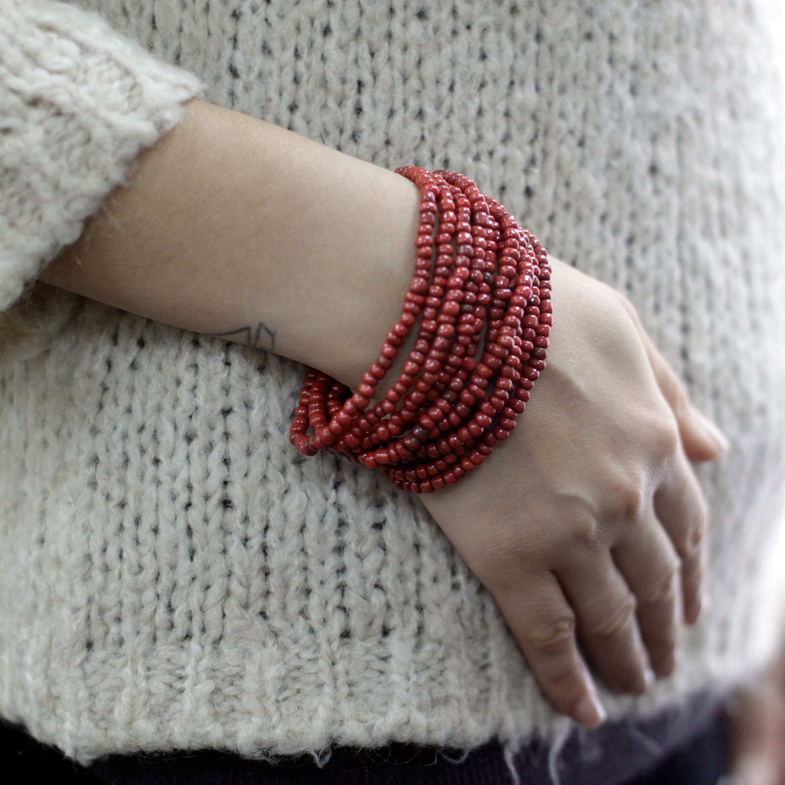 Multi-Bead Bangle Wooden Clasp - Assorted Colours - Image 4