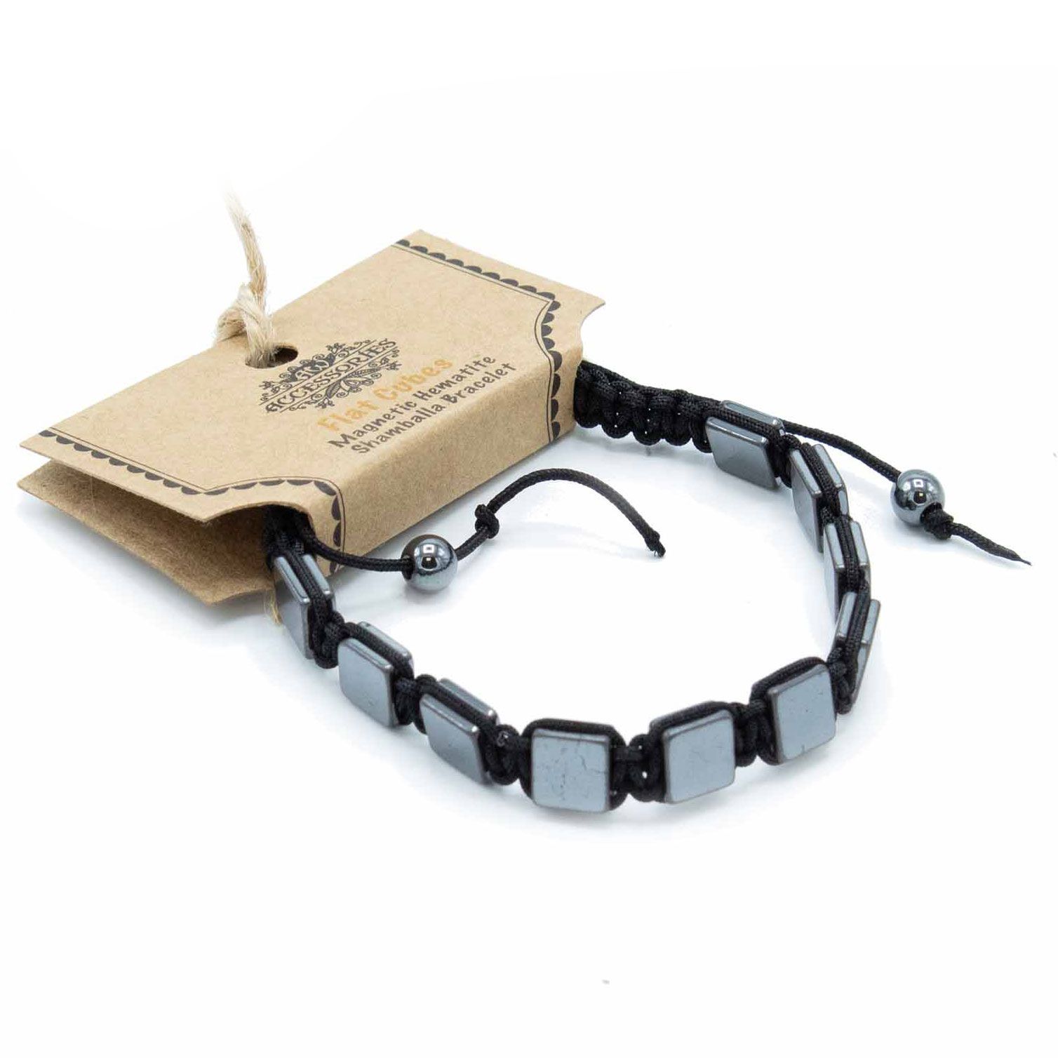 Magnetic Hematite Shamballa Bracelet - Flat Cubes - Image 2