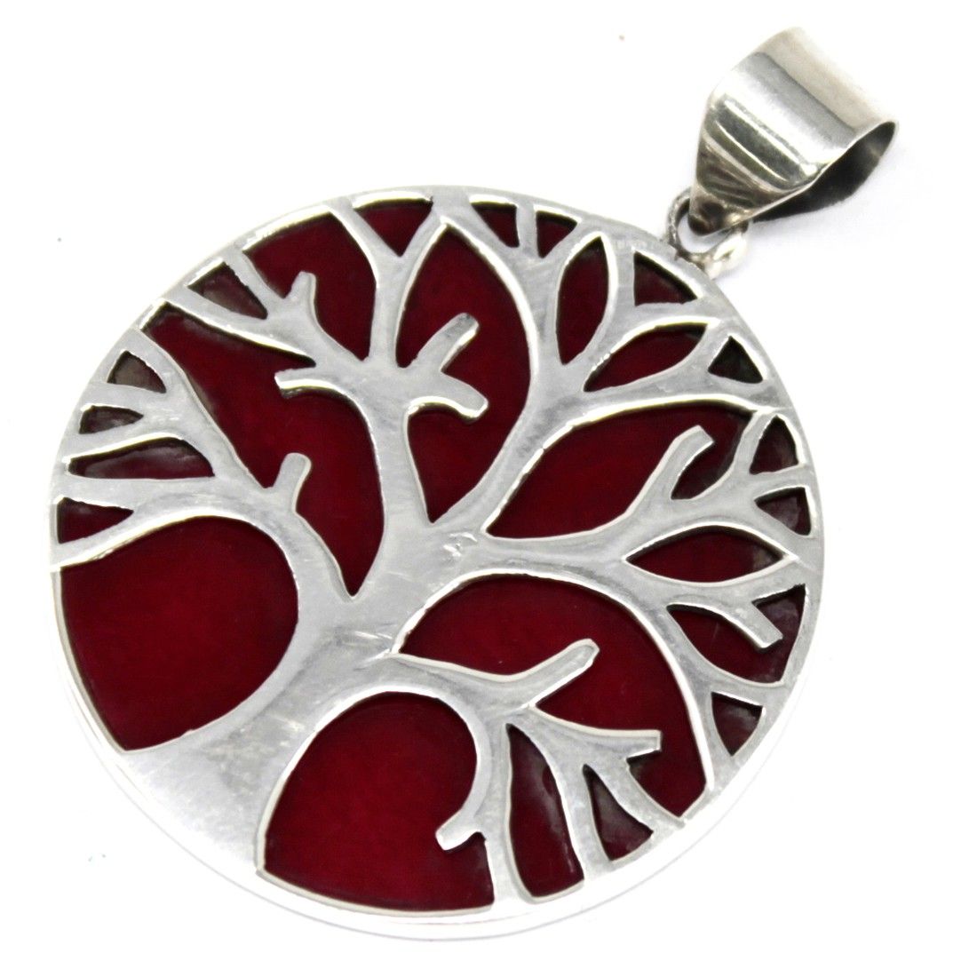 Tree of Life Silver Pendant 30mm - Coral Effect - Image 5