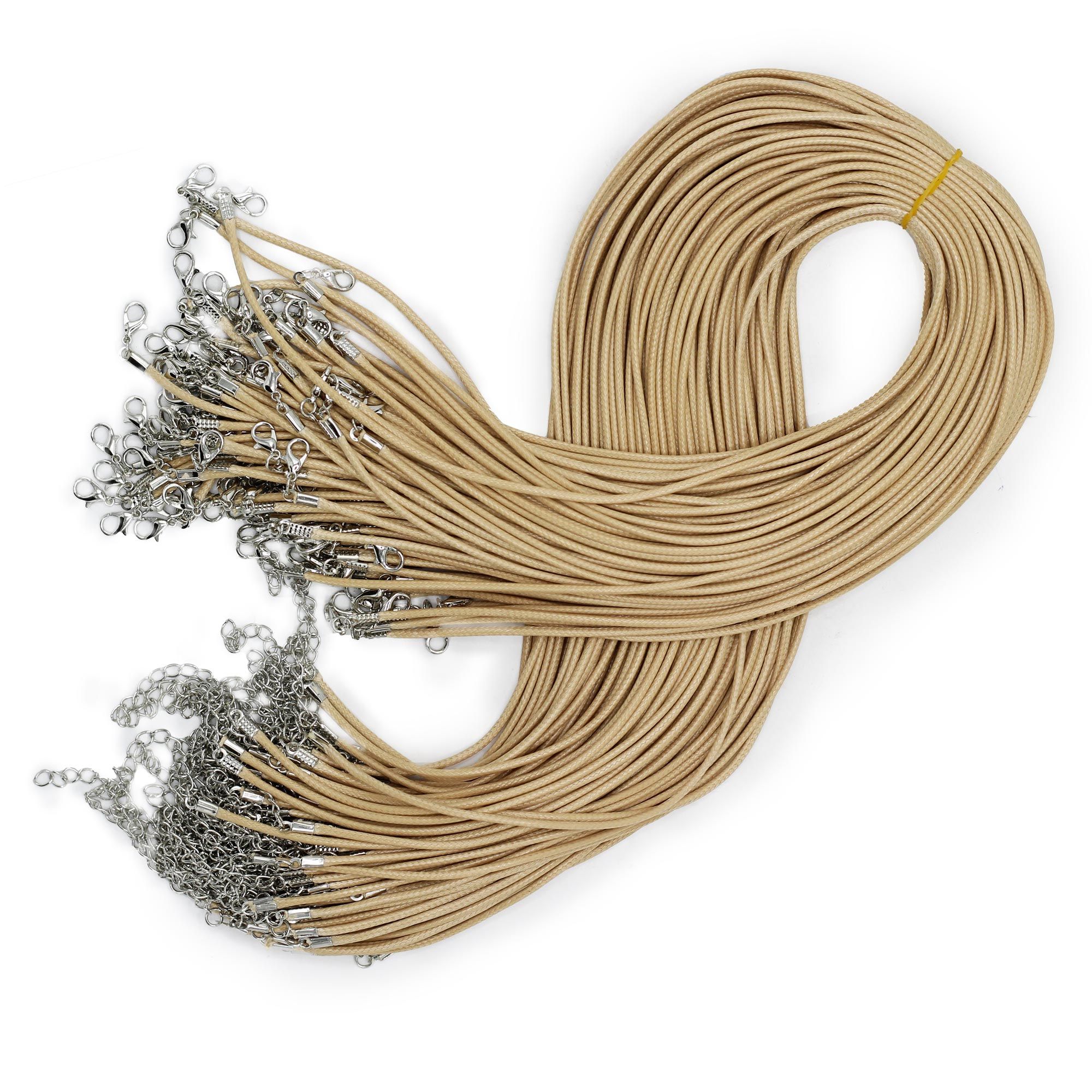 Waxed Pendant Cord - 2mm x 55cm - Tan 117 - Image 2